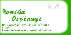 monika oszlanyi business card